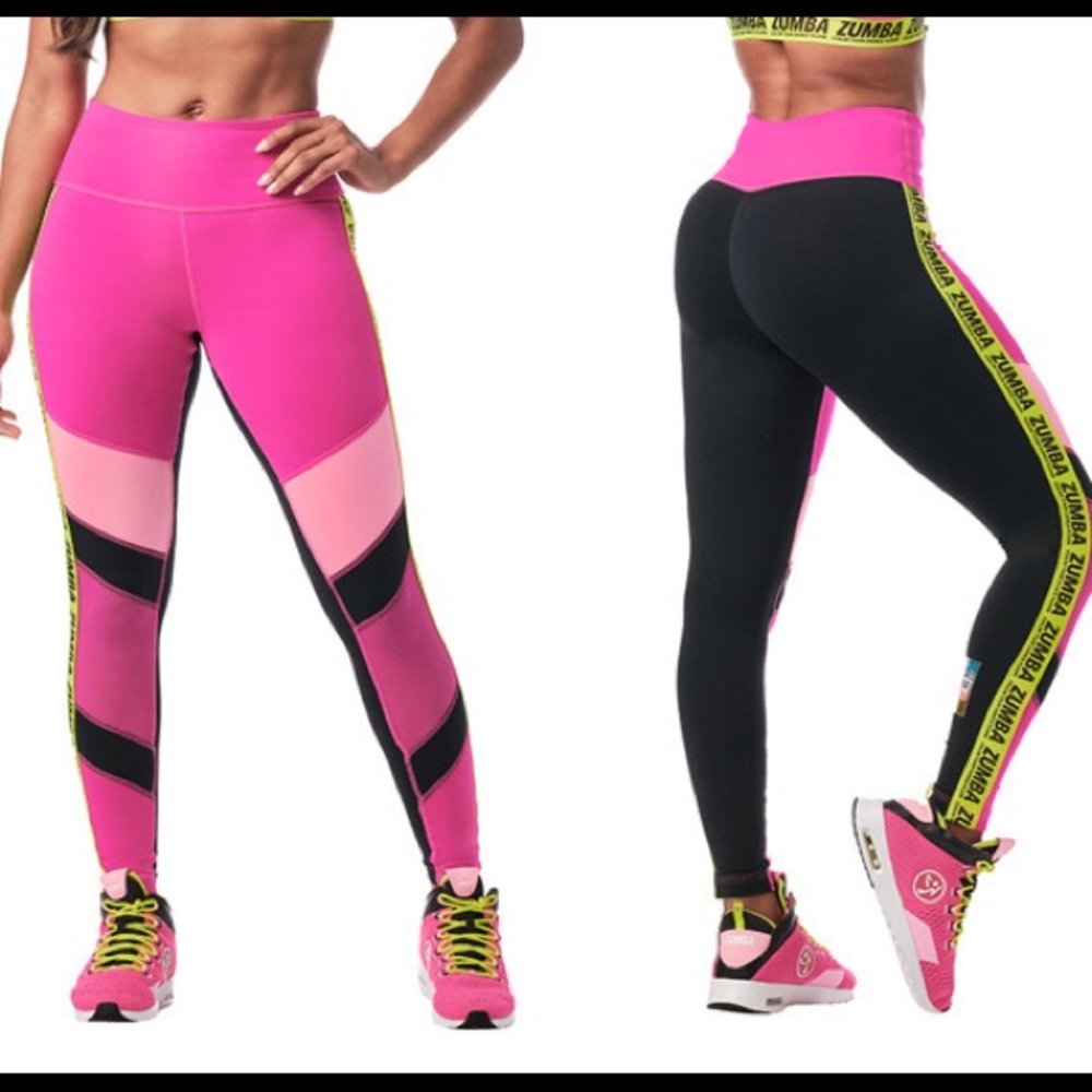 Zumba High Waisted Panel Ankle Leggings